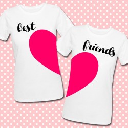 T-shirt di coppia Best Friends che formano un cuore, colori  personalizzabili!