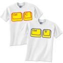 T-shirt di coppia fratellini / sorrelline, gemelli / gemelle "CTRL C + CTRL V"