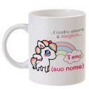 Tazza "Il nostro amore è magico" unicorno kawaii, personalizzabile con il tuo/suo nome, idea regalo per San Valentino!