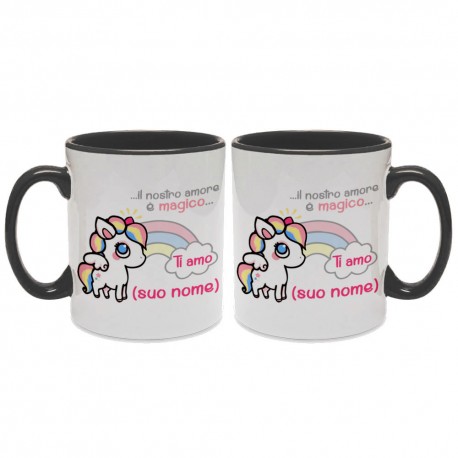 "Il nostro amore è magico" unicorno kawaii personalizzabili con i vostri nomi! Idea regalo per San Valentino!