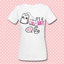 T-shirt donna "It's a TEA-SHIRT", divertente tazzina kawaii e bustina di tè!