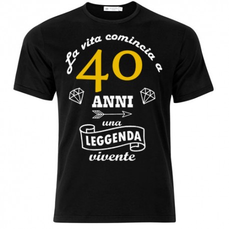 T-shirt buon compleanno 40 anni regalo