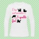 T-shirt donna manica lunga "Ero normale... 3 gatti fa!", gattara divertente, PERSONALIZZABILE!