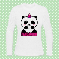 T-shirt donna manica lunga "Pandacorn", panda unicorno kawaii!