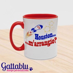 Tazza colorata "Houston, m'arrangio?", divertente