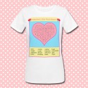 T-shirt donna gioco "Trova le parole d'amore", idea regalo per San Valentino