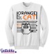 Felpa girocollo unisex uomo e donna "Orange is the new Cat", gatto in prigione, Orange is the new Black inspired