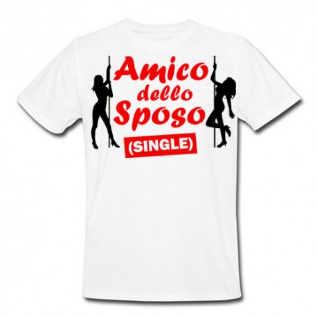 T-shirt uomo "Amico dello Sposo (single)", addio al celibato!