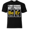 T-shirt uomo "I love science but I prefer BE ER", tavola periodica birra