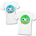 T-shirt di coppia lui e lei "Player 1 & Player 2, videogamers