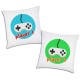 Coppia di federe per cuscini "Player 1 + Player 2", videogames