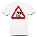 T-shirt uomo "Dunken People Crossing" pericolo, addio al celibato! - bianca