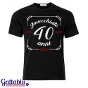 T-shirt uomo compleanno "Invecchiato 40 anni D.O.C." personalizzabile con data di nascita