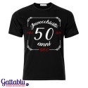 T-shirt uomo compleanno "Invecchiato 50 anni D.O.C." personalizzabile con data di nascita