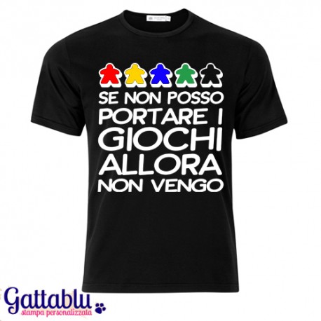 T-shirt uomo "Se non posso portare i giochi allora non vengo", gamer nerd