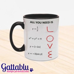 Tazza color "All you need is LOVE" formule ed equazioni matematiche