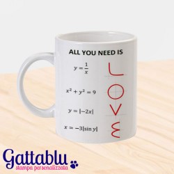 Tazza "All you need is LOVE" formule ed equazioni matematiche