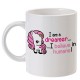 Tazza "I am a dreamer: I believe in humans" unicorno kawaii