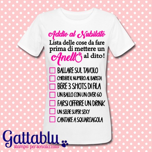 T-shirt donna Lista delle cose da fare gioco party Addio al Nubilato