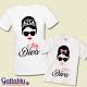 T-shirt di coppia mamma e bimbo / bimba "The Boss - The Real Boss", divertente idea regalo per una mamma e figlio / figlia