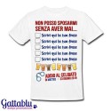 T-shirt uomo "Non posso sposarmi senza aver mai..." PERSONALIZZABILE CON LE TUE FRASI E PENITENZE, festa di Addio al Celibato!