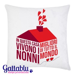 CUSTOMILY Cuscino Personalizzato con Ritratto Omini Stilizzati - Idea Regalo  Nonni