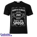 T-shirt uomo Amico dello Sposo, Addio al Celibato whiskey inspired PERSONALIZZATA CON ANNO DELLE NOZZE