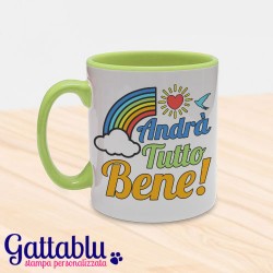 Tazza mug 11 oz color ATTENZIONE: NONNA VIZIA NIPOTI, idea regalo divertente per la Festa dei Nonni!