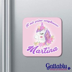 Calamita di compleanno Unicorno Il mio Primo Compleanno PERSONALIZZABILE con il nome! Idea per bomboniera!