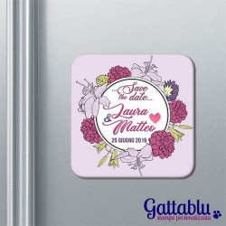 Calamita Save The Date, idea bomboniera matrimonio PERSONALIZZABILE con nomi degli sposi e data!