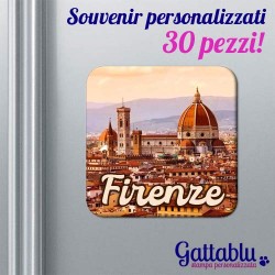 Set di 30 pezzi, calamite con STAMPA PERSONALIZZABILE per souvenirs città, ricordi di viaggio per turisti, per il tuo negozio!