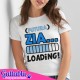 T-shirt donna Futura Zia Loading! Idea regalo divertente! Scritte azzurre!