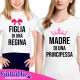 Coppia di t-shirt mamma e bimba Madre di una Principessa, Figlia di una Regina! Idea regalo madre e figlia!