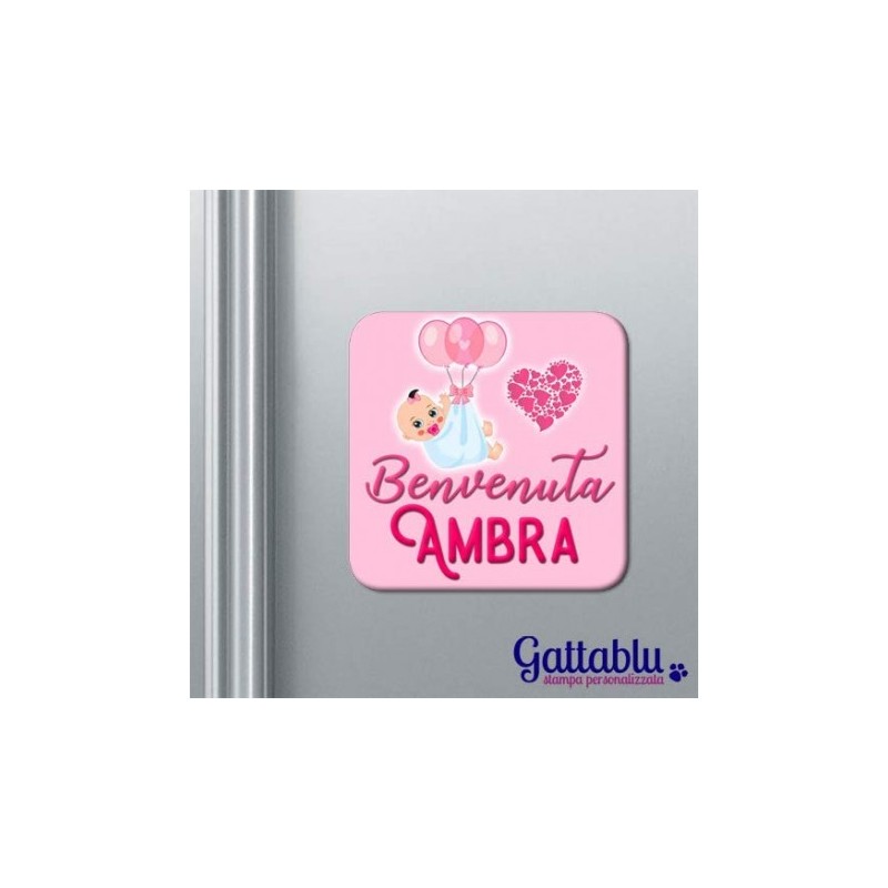 Set x 10 calamite bimba Benvenuta! PERSONALIZZABILE CON IL NOME, idea  bomboniera per nascita e Battesimo!