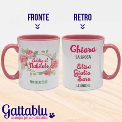 Tazza mug 11 oz Addio al Nubilato PERSONALIZZATA con la DATA ed i NOMI della sposa e delle sue amiche!