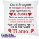 Federa per cuscino Un amore intenso merita un cuore forte! Dedica d'amore, idea regalo per San Valentino!