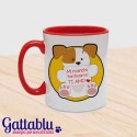 Tazza mug 11oz color Mi manchi tantissimo! Ti amo! Cagnolino e FRASE PERSONALIZZABILE! Amore amicizia a distanza!