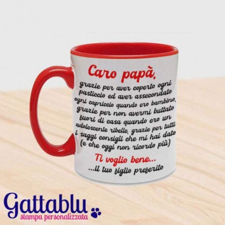 Tazza mug 11oz Buona Prima Festa del Papà, personalizzata con nome