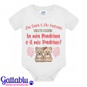 Body pagliaccetto neonato, bimbo e bimba, Zia e Zio volete essere la mia Madrina e il mio Padrino? PERSONALIZZABILE CON I NOMI!