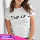 T-shirt donna Esaurita. Divertente idea regalo, bianca!