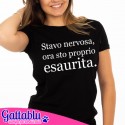 T-shirt donna Stavo nervosa, ora sto proprio esaurita. Divertente idea regalo, nera!