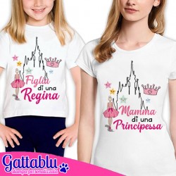 t-shirt di coppia mamma e bambina - Gattablu - Stampa Personalizzata