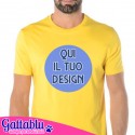 T-shirt uomo CON STAMPA PERSONALIZZABILE, stampa il tuo logo o il tuo design! Colore giallo.