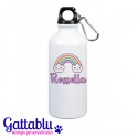 Borraccia termica 420 ml per bimbo e bimba arcobaleno PERSONALIZZATA CON NOME, ritorno a scuola back to school!