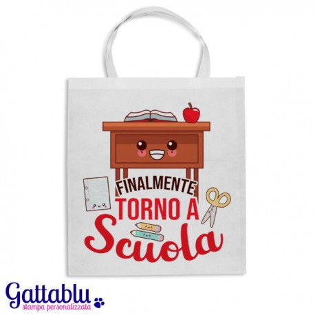 Shopper borsetta bimbo e bimba Finalmente torno a scuola! Back to school!