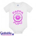 Body bodino bimba neonata Pappa e pupù, player musicale baby streaming! Idea regalo divertente!