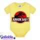 Body pagliaccetto neonato, bimbo bimba, Jurassic Baby bebè dinosauro divertente, Jurassic Park inspired! Giallo!