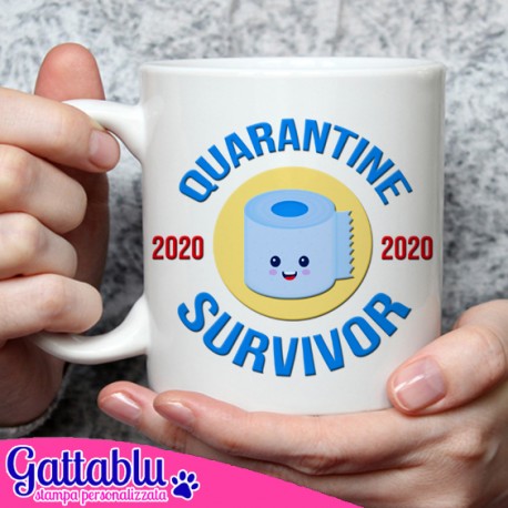  Tazza Mug 11 oz Quarantine Survivor 2020 carta igienica kawaii divertente, quarantena!