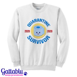 Felpa unisex uomo e donna Quarantine Survivor 2020 carta igienica kawaii divertente, sopravvissuto alla quarantena!