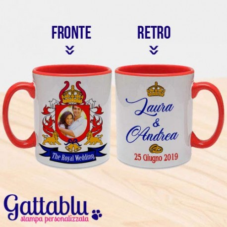 Tazza mug 11 oz The Royal Wedding PERSONALIZZATA con FOTO, NOMI E DATA! Idea regalo divertente matrimonio, celibato nubilato!